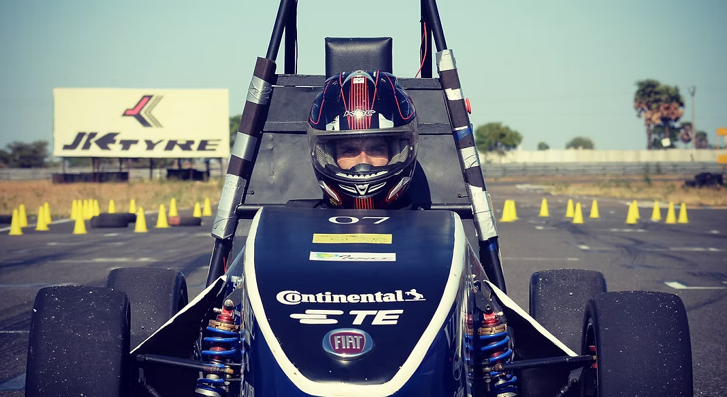 Team Ojas car front view