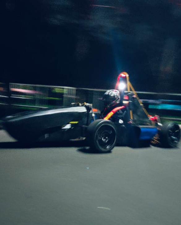 Team Ojas Racing electric formula car on track